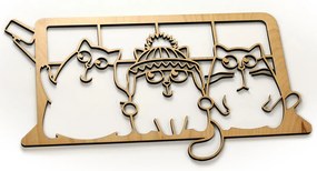 Veselá Stena Drevená nástenná dekorácia Mačičky