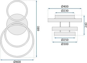 Stropné LED svietidlo G004-C zlaté