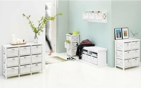 Vešiaková polica s košíkmi Rafaello, biela