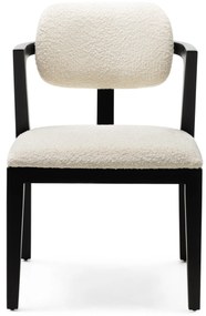 Designová jídelní židle Apulia z masivu boucle krémová