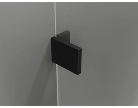 Mexen Lunar, výklopný päťuholníkový sprchový kút pravý 100 x 100 cm, 8mm číre sklo, čierny profil, 831-100P-100L-70-00-P