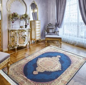 Koberec Exkluzívny Qum Silk 01 modrý