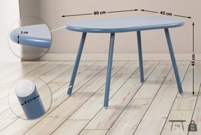 Konferenčný stolík Velva - v45 x 80 x 45 cm - Modrá