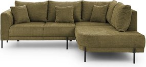Zelená ženilková rohová pohovka (pravý roh/do L) Mauris – Ropez