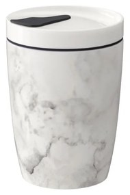 Sivo-biely porcelánový cestovný hrnček Villeroy &amp; Boch Like To Go, 290 ml