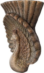 Planter 36x12x39 Cm Brown Ceramic Material Peacock - 36*12*39 cm