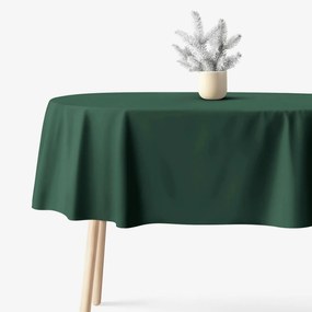 Goldea vianočný oválny obrus 100% bavlnené plátno - tmavo zelený 140 x 280 cm