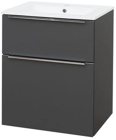 Mereo Mereo, Mailo, kúpeľňová skrinka s keramickým umývadlom 61 cm, chrómové madlo, MER-CN530