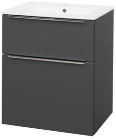 Mereo Mereo, Mailo, kúpeľňová skrinka s keramickým umývadlom 61 cm, chrómové madlo, MER-CN530