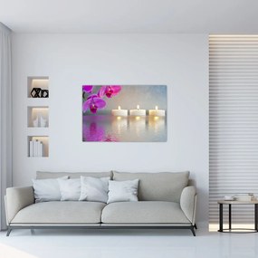 Obraz sviečok na vode (90x60 cm)