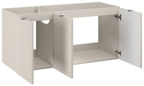 Závěsná skříňka Bella Cashmere s deskou 140 cm kašmírová/dub artisan