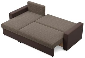 Rohová rozkladacia sedačka LUNA hnedá / cappuccino