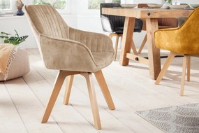 Dizajnová otočná stolička Gaura šampanský zamat