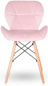 Bestent Jedálenské stoličky 4ks zamatové ružové PINK CRYSTAL