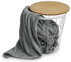 Sivá mikroplyšová deka CALMI 150x200 cm