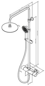 Sprchový systém AM.PM X-Joy F07XA422 s termostatickou sprchovou batériou, čierny