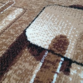 Koberec Alfa 16 – hnedý geometrický vzor pre moderný interiér Rozmer: 40x60 cm