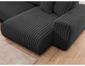 Tmavosivá menčestrová rohová pohovka (ľavý roh/do tvaru "U") Justin – Ropez