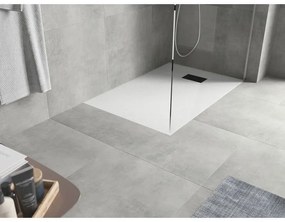 Mexen Hugo, obdĺžniková sprchová vanička SMC 120 x 80 cm, biela, čierna krytka, 42108012-B