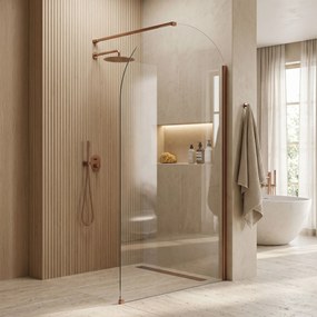 Rea Heaven, sprchová zástena Walk-in 90 cm, medená matná, REA-K6686