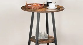 Kulatý barový stůl Vasagle Obri 55 cm hnědý/černý