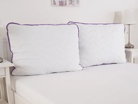 Guľôčkový vankúš BELLA LAVENDER 70x90 cm, biely
