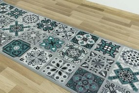Protišmykový behúň Patchwork - tyrkys