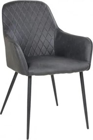 Jídelní křeslo HARBO, tmavě šedé,PU kůže House Nordic 1001152