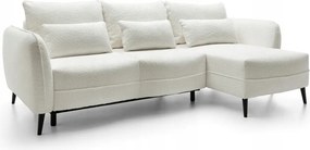 Rohová sedacia súprava Eilish (p) (krémová čierna)