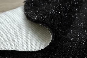 Kúpeľňový koberček SYNERGY glamour / lurex, čierny kruh