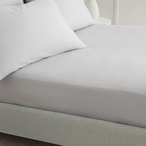 Sivá napínacia plachta z bavlneného perkálu 90x190 cm Cotton Percale – Bianca