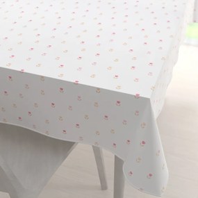 Biante Teflónový obdĺžnikový obrus TF-115 Farebné tulipániky na bielom 80x120 cm