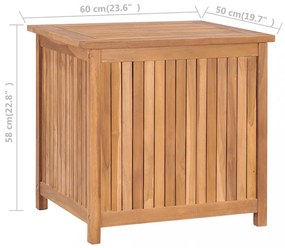 Záhradný úložný box teak Dekorhome 120 cm