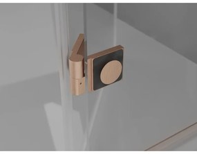 Mexen Mist-H L Duo, 2-krídlový sprchový kút 85 x 95 cm, číre sklo, medený matný profil, 8A5L-085L-095P-65-00