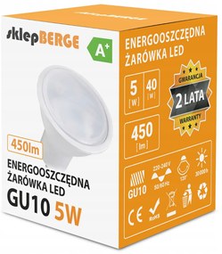 BERGE LED žiarovka - GU10 - 5W - 440Lm - teplá biela