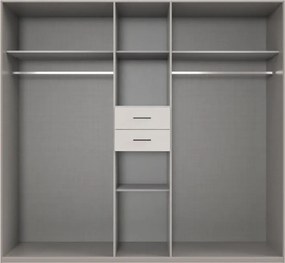 Šatníková skriňa so zrkadlami Düsseldorf, 225 cm, biela