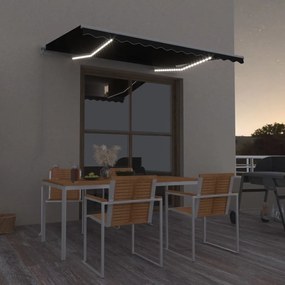 Ručne zaťahovacia markíza s LED 300x250 cm antracitová