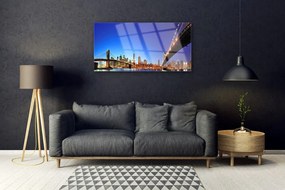Skleneny obraz Most mesto architektúra 125x50 cm