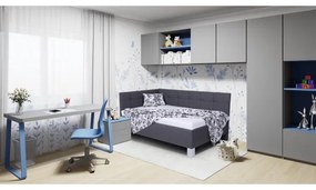 Čalúnená posteľ MARIA PETITE 120x200 cm s matracom a úložným priestorom, sivá