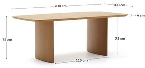 LITTO OAK jedálenský stôl 200 x 100 cm