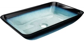 Mexen Megan, sklenené umývadlo na dosku 56 x 36 x 11 cm, modrá, 24135647