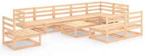 10-dielna záhradná sedacia súprava masívne borovicové drevo