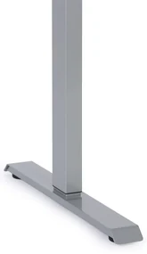 Ergonomický výškovo nastaviteľný stôl, 160x120 cm, 1 motor, L/P, sivá podnož, biela