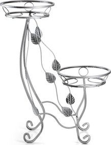 STOJAN NA KVETINÁČ JULYAN 70X50 CM STRIEBORNÁ