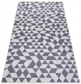 Dywany Łuszczów, Kusový koberec Sion Sisal Triangles 22373 ecru/blue-pink – na von aj na doma, 140x190, viacfarebná, chodba / predsieň