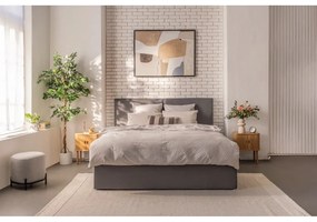Šedá čalúnená dvojlôžková posteľ s úložným priestorom s matracom/s roštom 180x200 cm Thessa Bold - Bonami Selection
