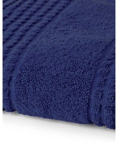 Tmavomodrá froté osuška z Bio bavlny 70x140 cm Check – JUNA