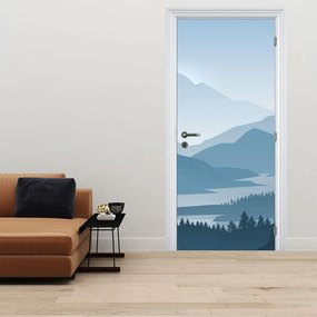 Fototapeta na dvere - Hory pohľadom grafika (95x205cm)