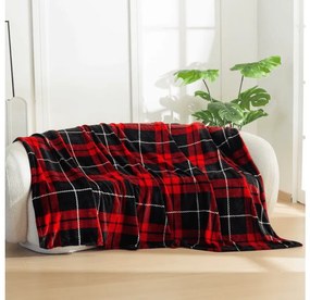 Mikroplyšová baránková deka ALBURY, červená Rozmer: 160 x 200 cm