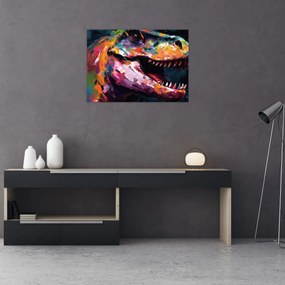 Sklenený obraz - Dinosaurus, maľba (70x50 cm)
